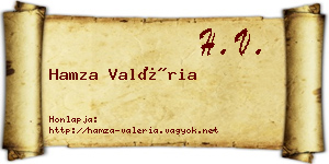 Hamza Valéria névjegykártya