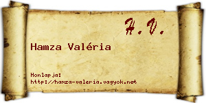 Hamza Valéria névjegykártya